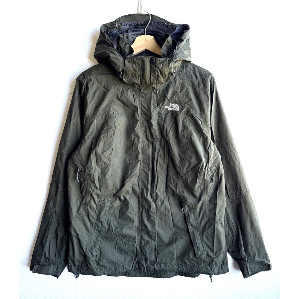 The North Face Jacket Women’s L Green DryVent Hooded Rain Coat Lined Outdoor